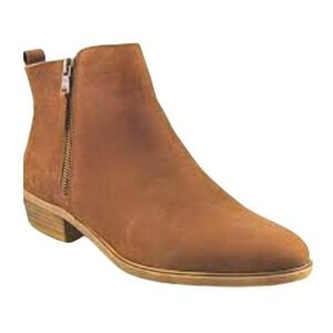 Ralph Lauren Boots Shira Brown Leather Side Zip Ankle Booties Women's Size 9